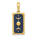 14k Polished Enamel Moon Cycle Charm