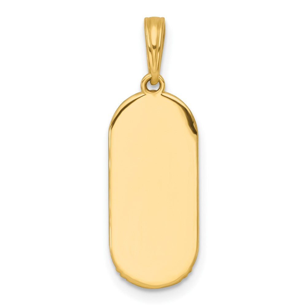 14k with White Rhodium Polished Enamel Sun And Moon Charm