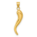 14k Polished Hollowed Italian Horn Pendant
