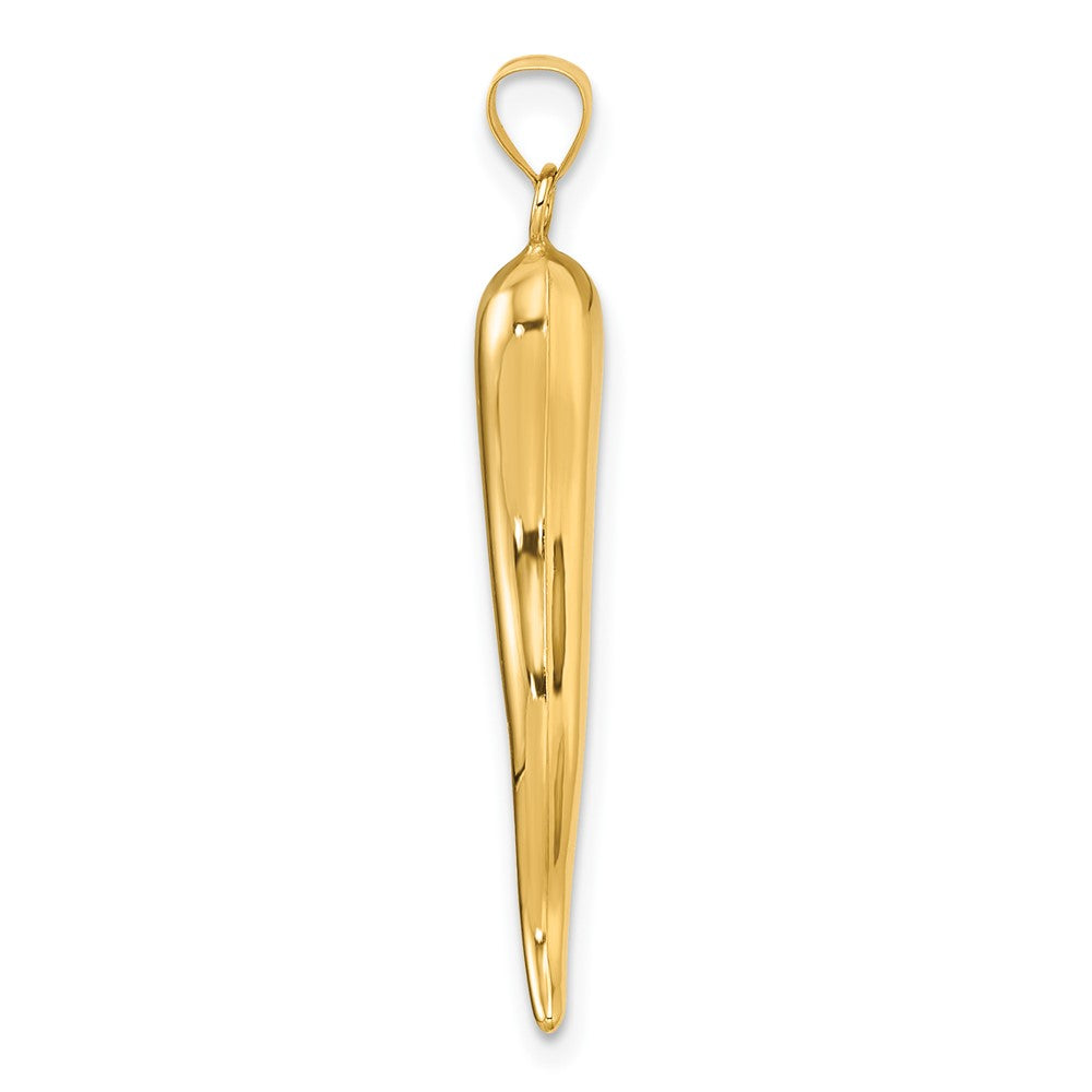 14k Polished Hollowed Italian Horn Pendant