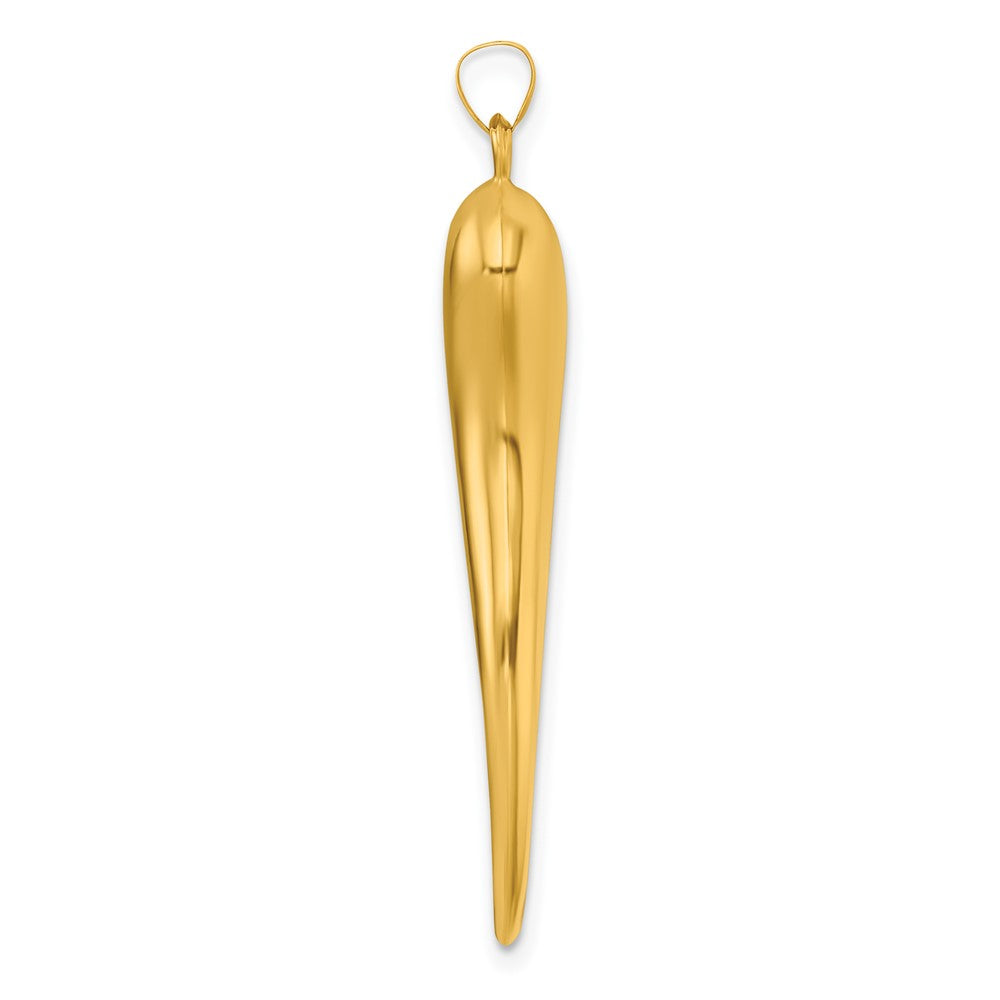 14k Polished Hollow Italian Horn Pendant
