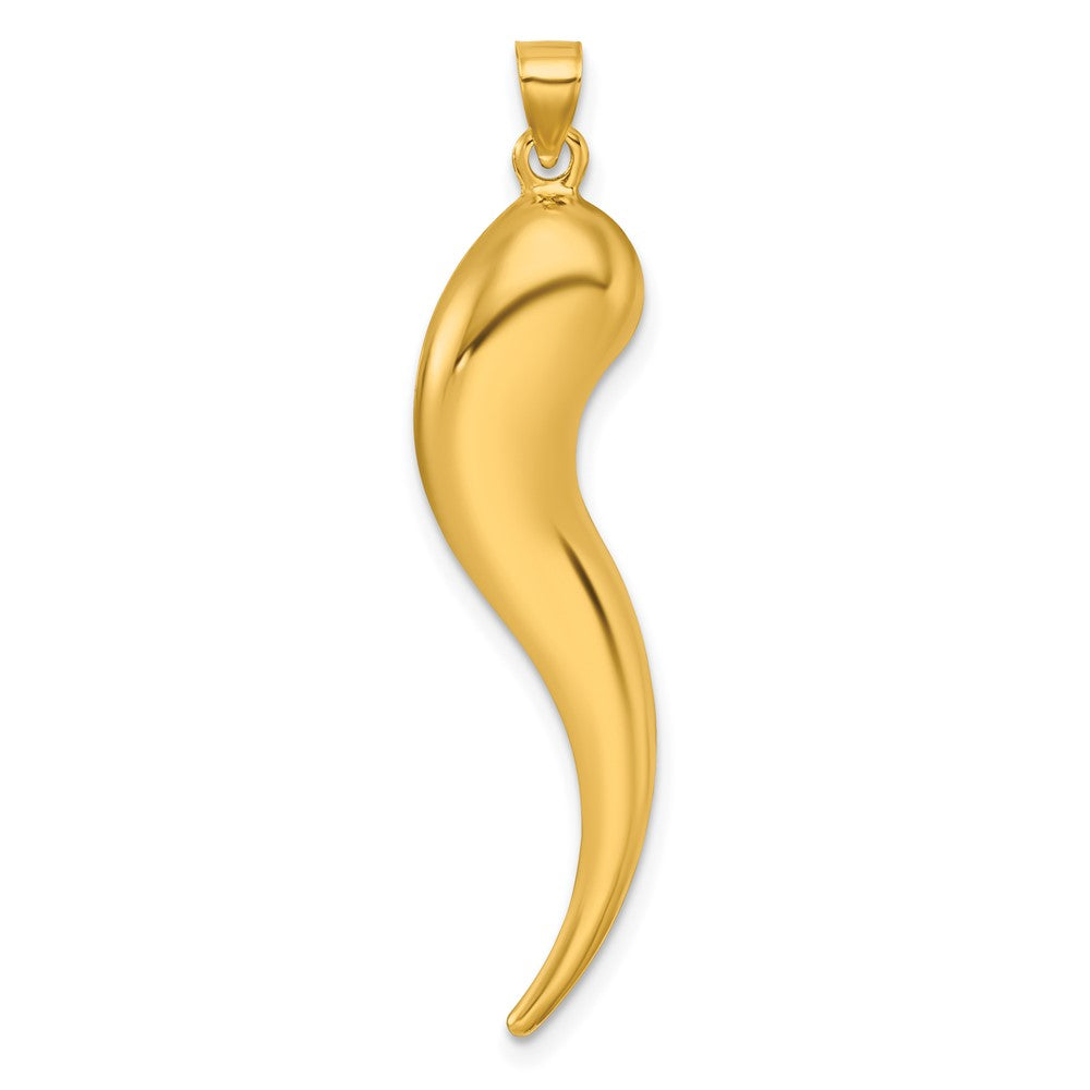 14k Polished Hollow Italian Horn Pendant
