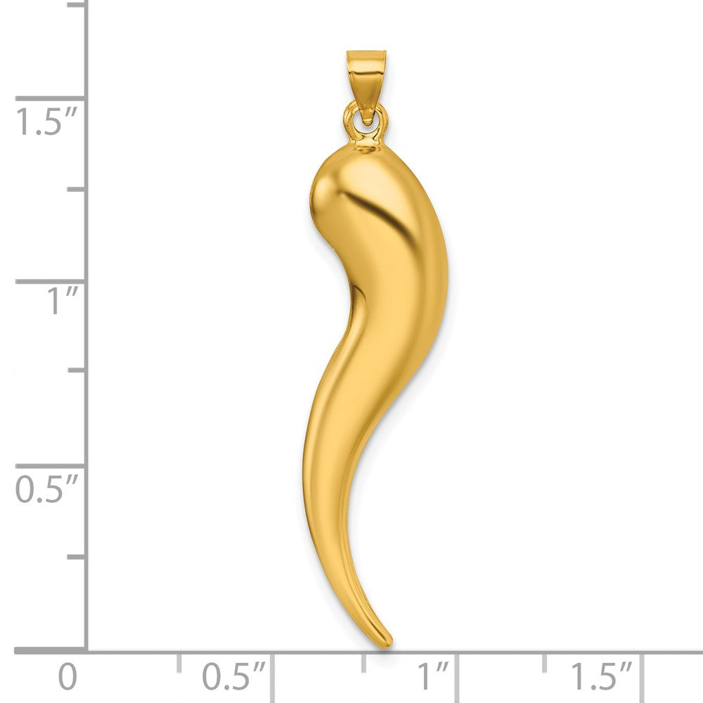 14k Polished Hollow Italian Horn Pendant