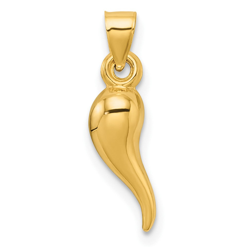 14k Polished Hollowed Italian Horn Pendant