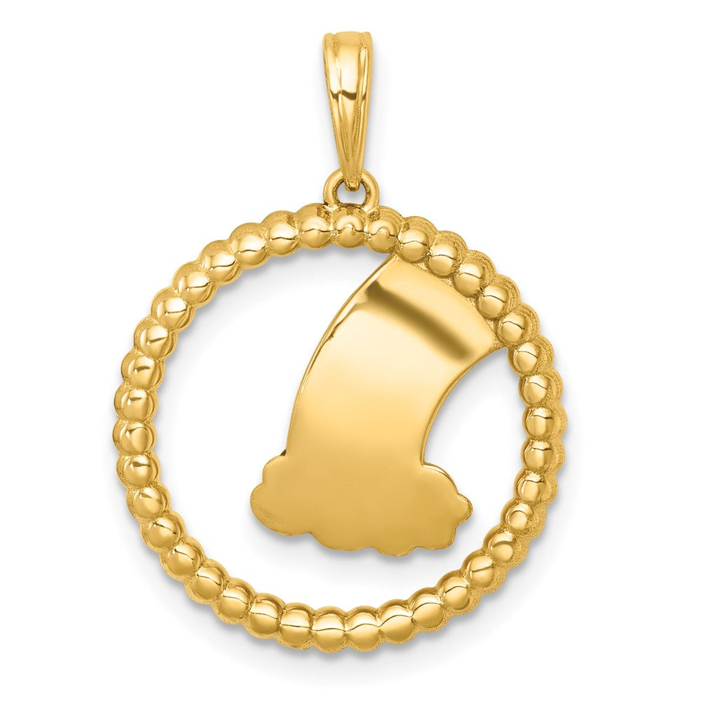 14k with White Rhodium Multi Color Enamel Rainbow With Cloud Charm
