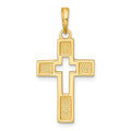 14K Polished Cut-Out Cross Charm