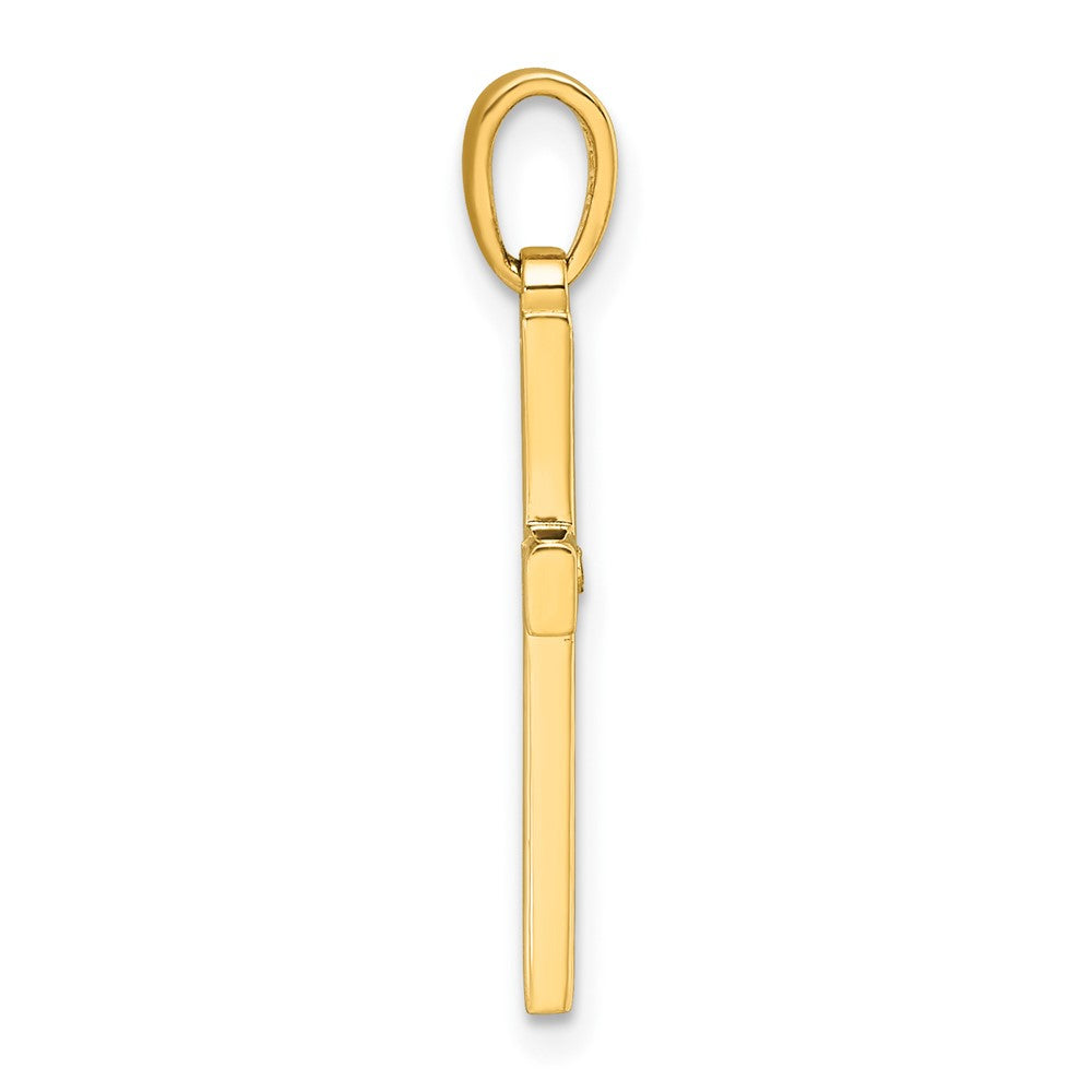 14K w/Rhodium D/C Cross Pendant