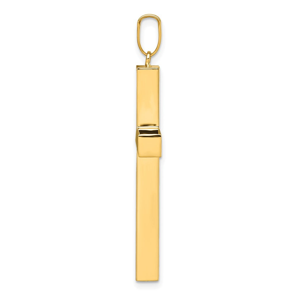 14k Polished Hollow Cross Pendant