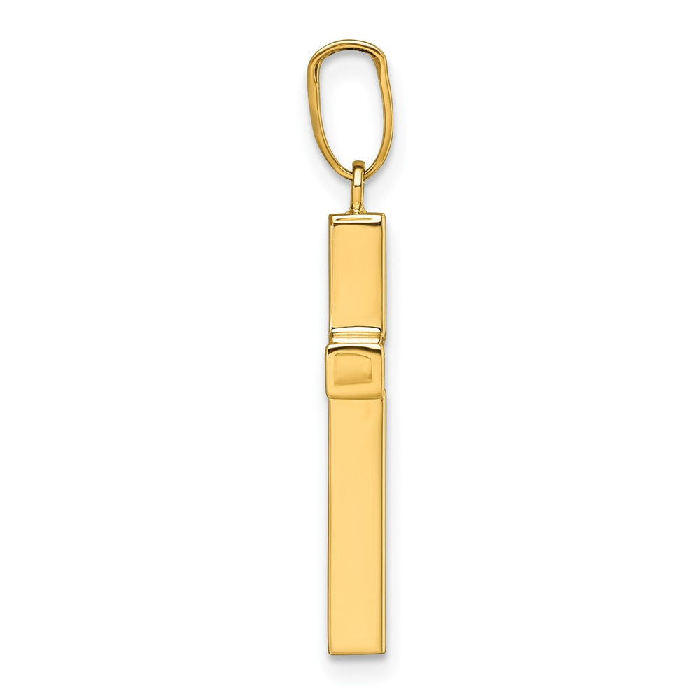 14k Polished Hollow Cross Pendant