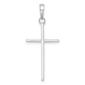 14K White Gold 3-D and Polished Stick Cross Charm