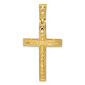 14k Polished Diamond-cut Fancy Cross Pendant