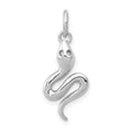 14k White Gold Solid Polished Snake Charm