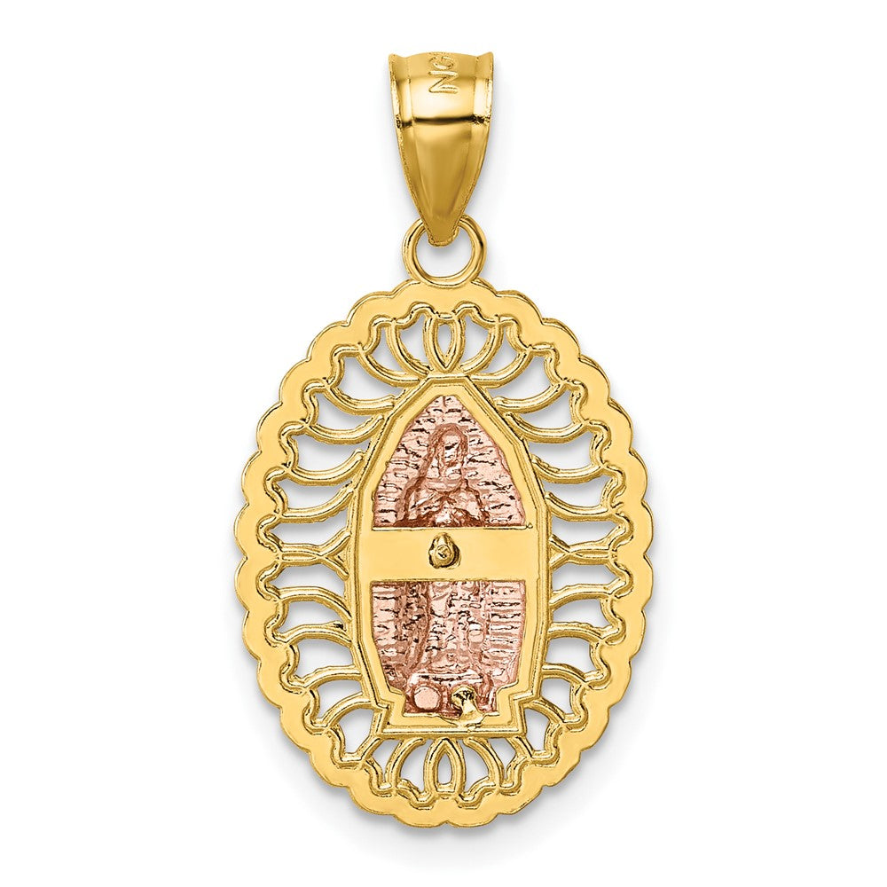 14k Two-tone with White Rhodium Polished Guadalupe Pendant