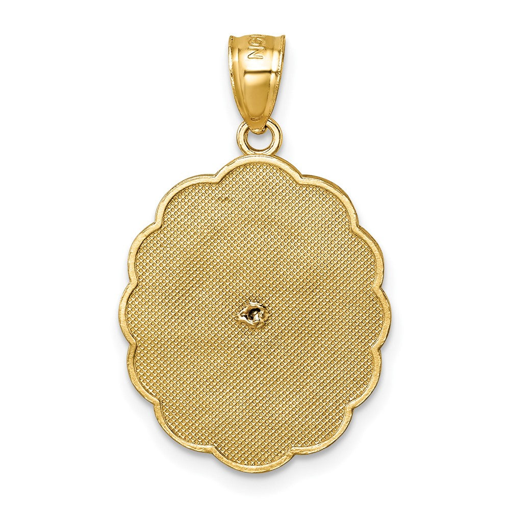 14k Polished D/C Spanish Version Lady of Guadalupe Pendant