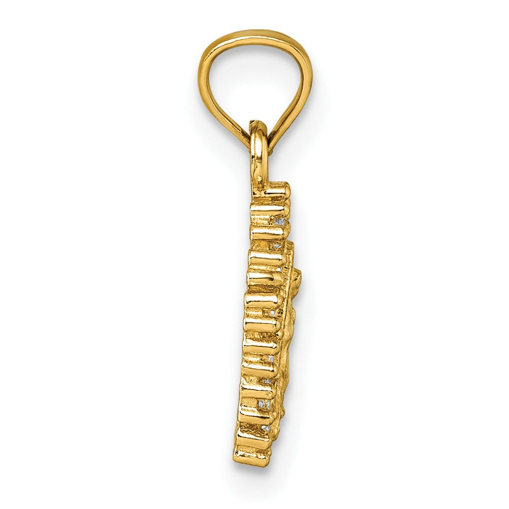 14k Polished CZ Our Lady of Guadalupe Pendant
