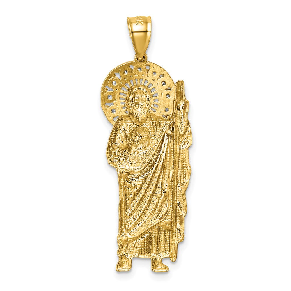14k Polished CZ St. Jude Pendant