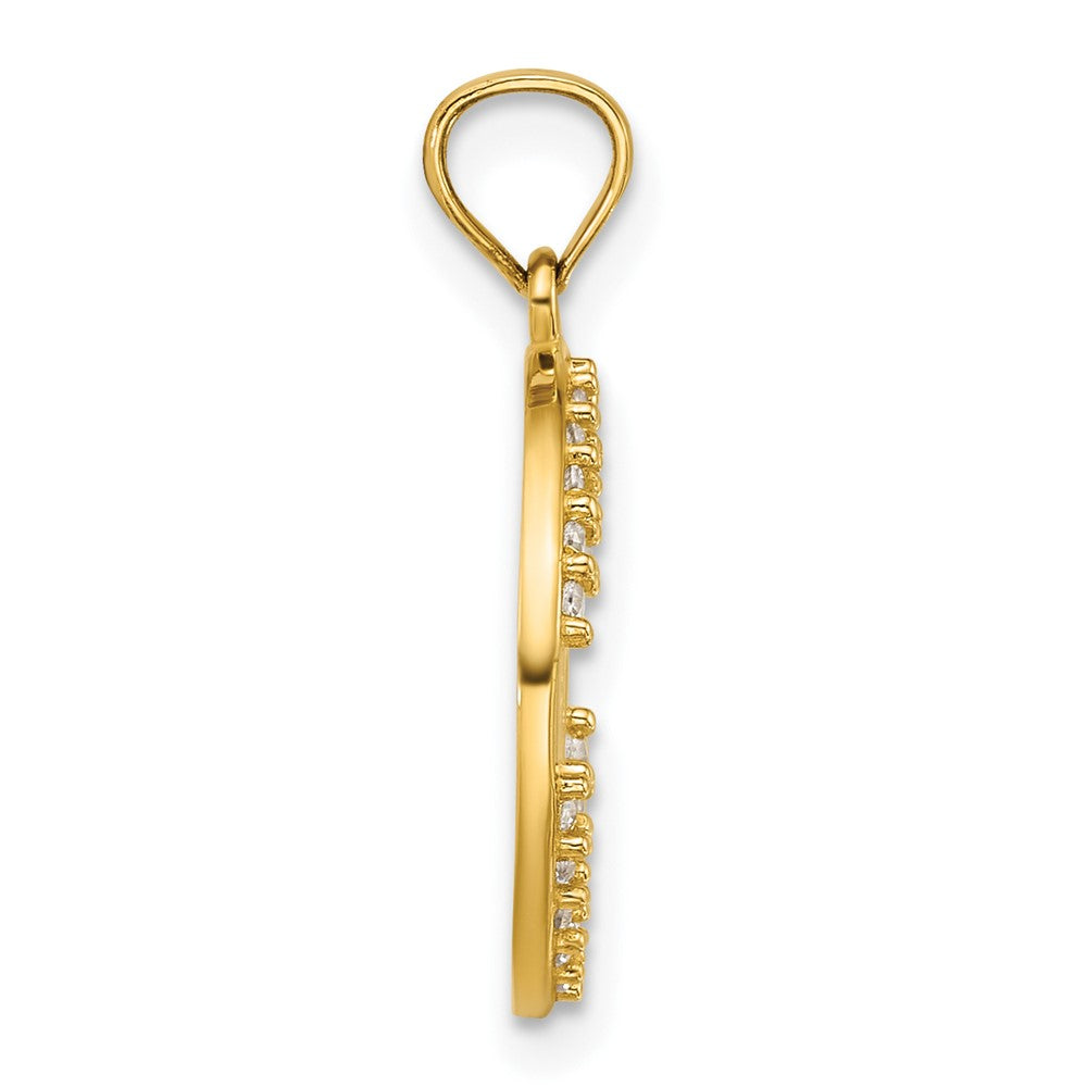 14k Polished CZ Star of David Pendant