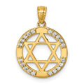 14k Polished CZ Star of David Pendant