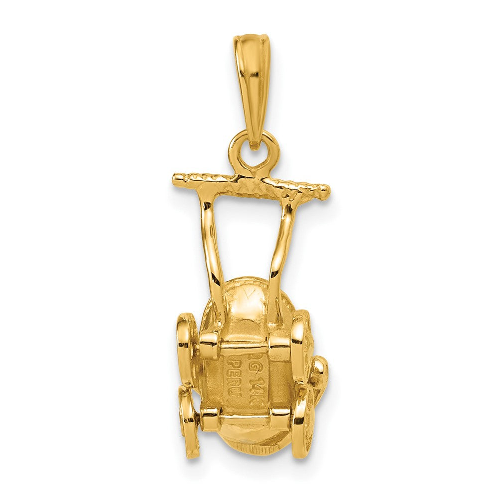 14k 3D Baby Carriage Charm