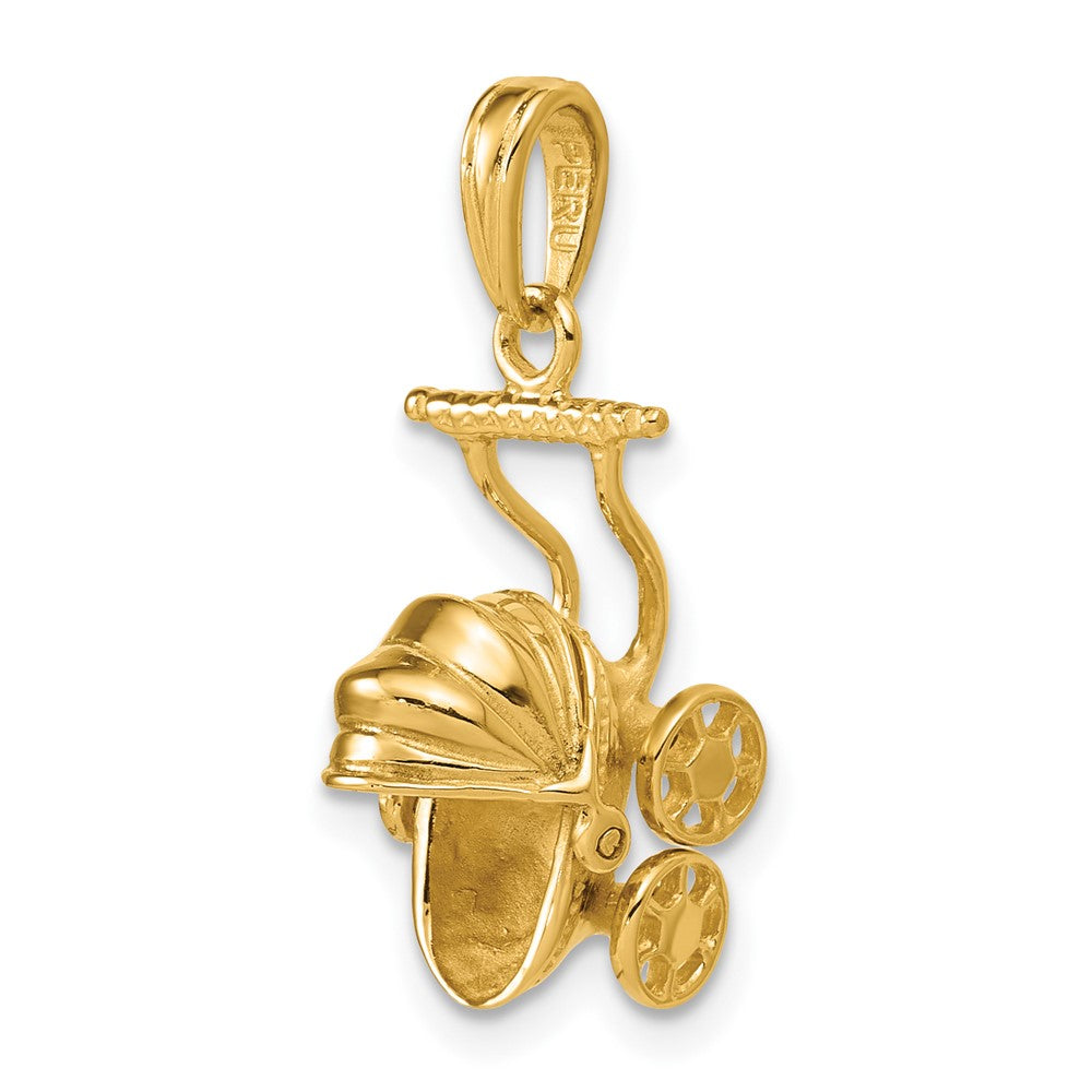 14k 3D Baby Carriage Charm