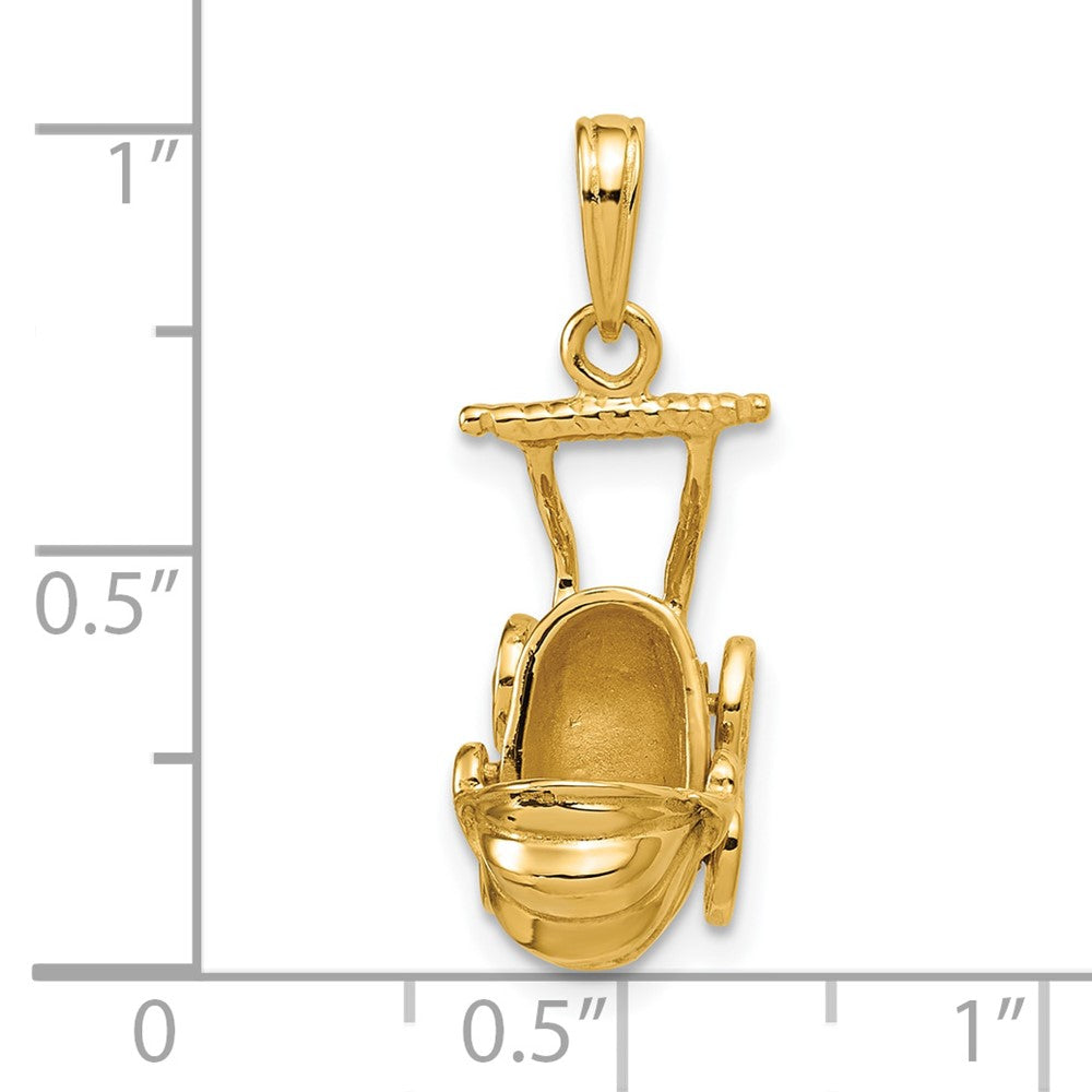 14k 3D Baby Carriage Charm