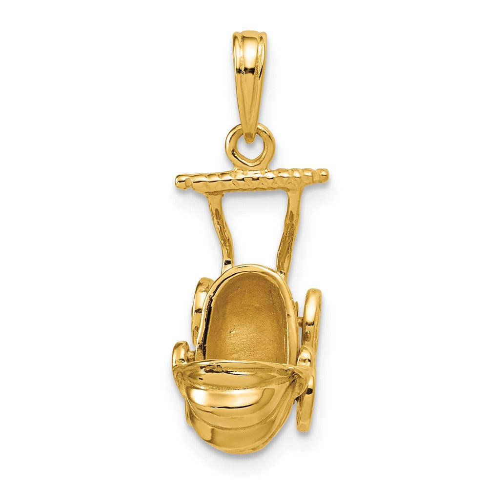 14k 3D Baby Carriage Charm