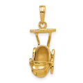 14k 3D Baby Carriage Charm