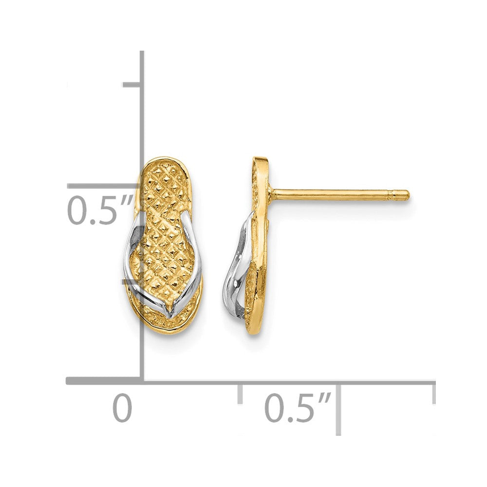 14K and Rhodium Flip Flop Earrings