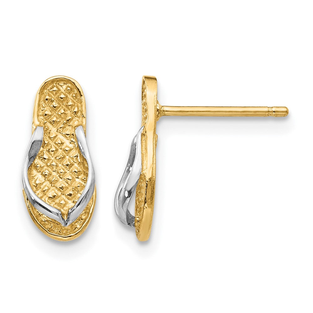 14K and Rhodium Flip Flop Earrings