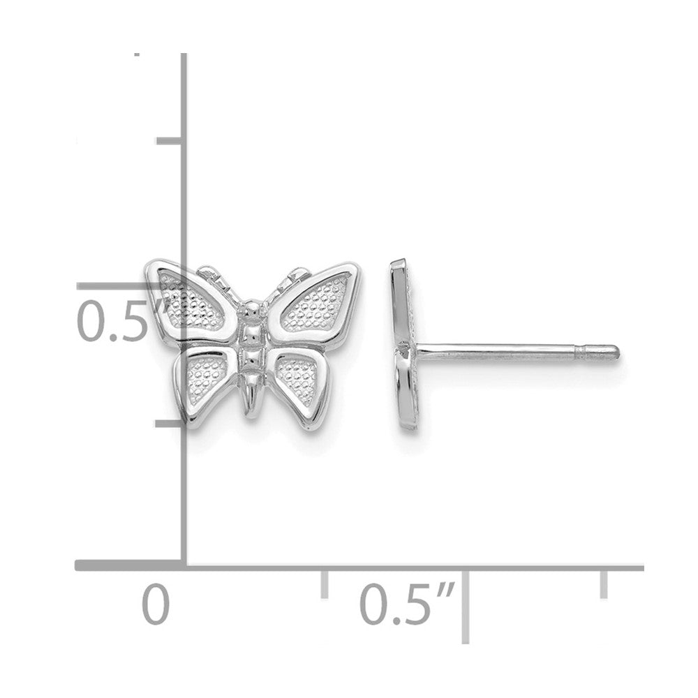 14k White Gold Butterfly Earrings