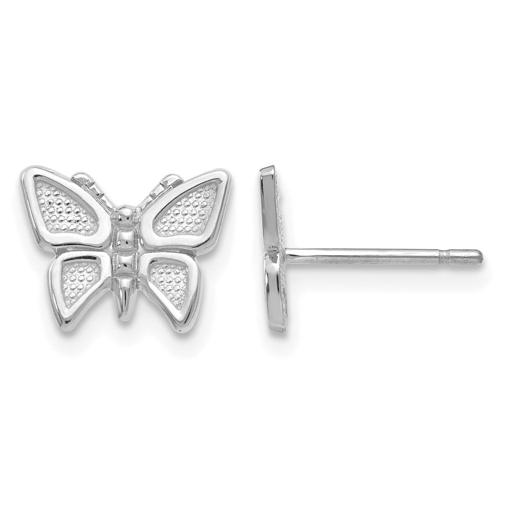 14k White Gold Butterfly Earrings