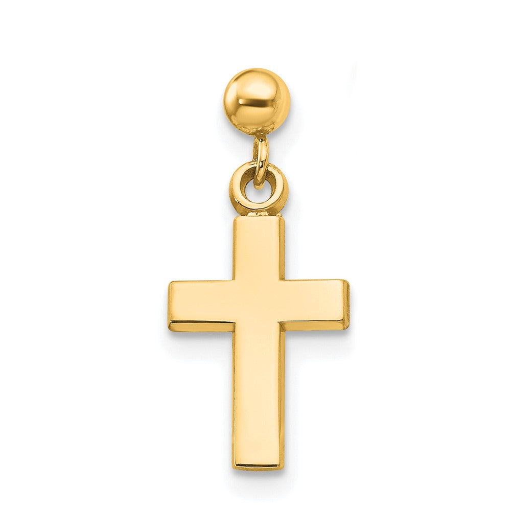 Single 14k Polished Cross Earring