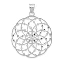 14k White Gold Diamond Cut Sphere Pendant