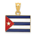 14k Enameled Cuba Flag Pendant