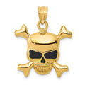 14k Enameled Skull Pendant