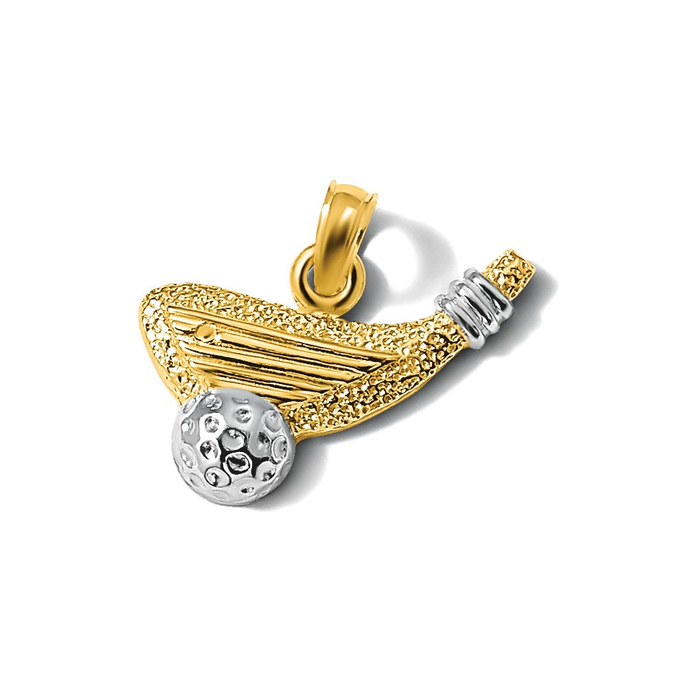 14k Rhodium Golf Club and Ball Charm