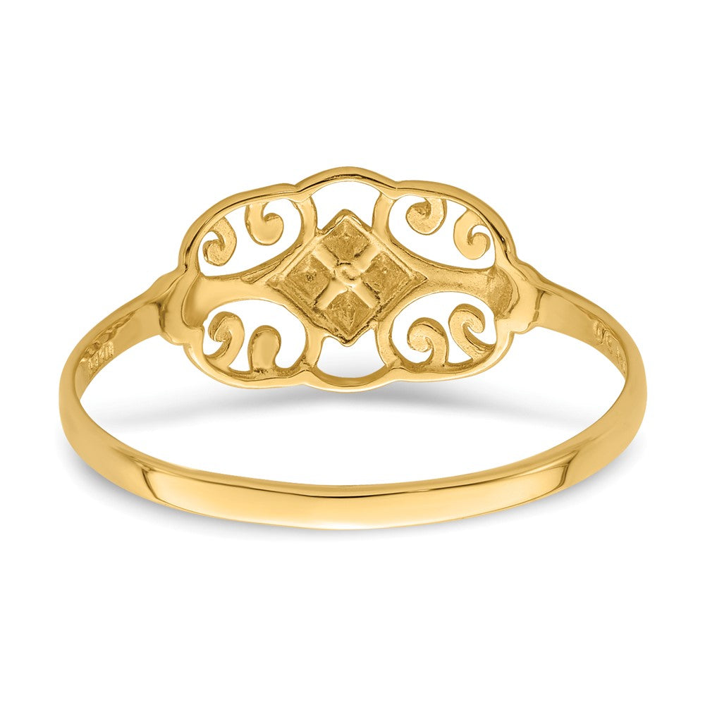 14K w/Rhodium Filigree Ring