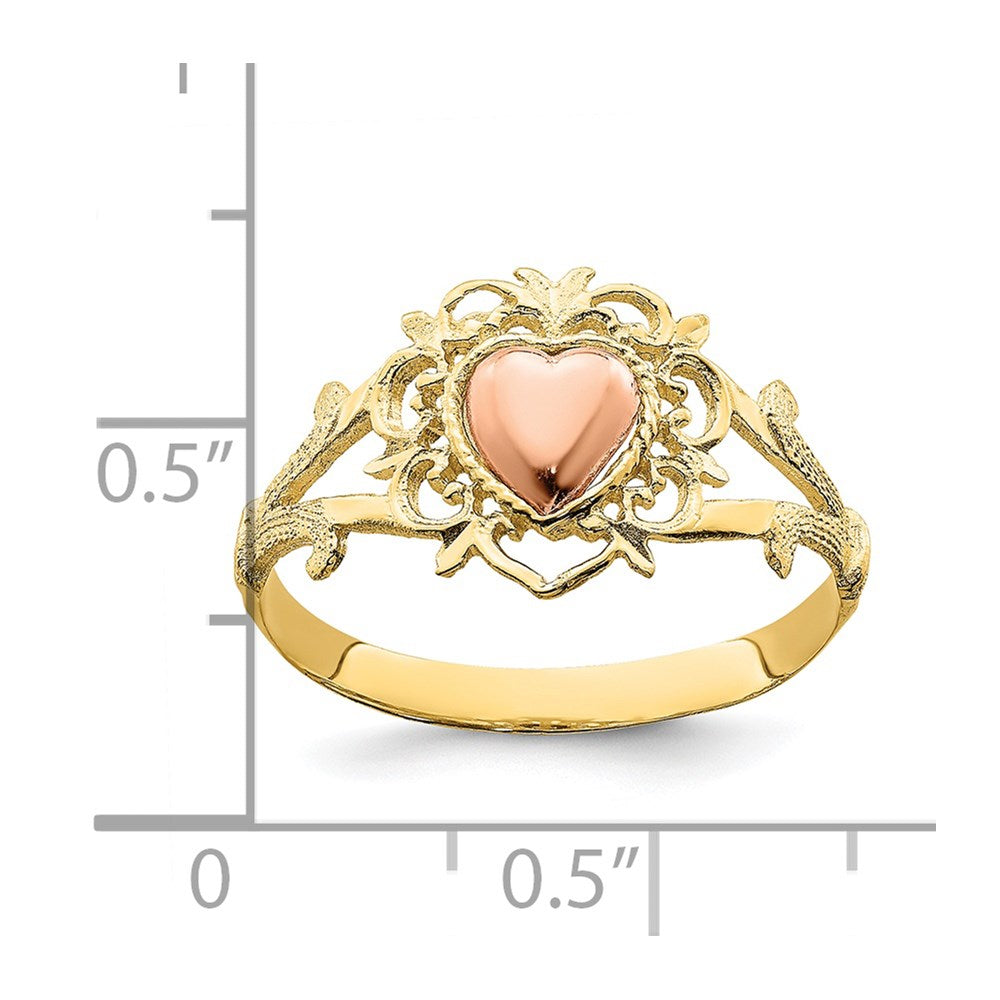 14k Two-tone Heart Ring
