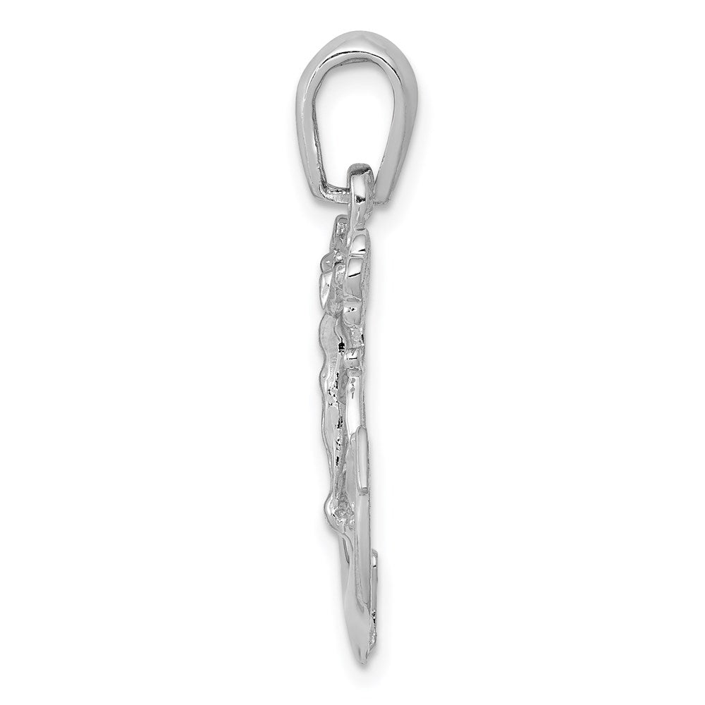 14k White Gold Mariner's Crucifix Pendant