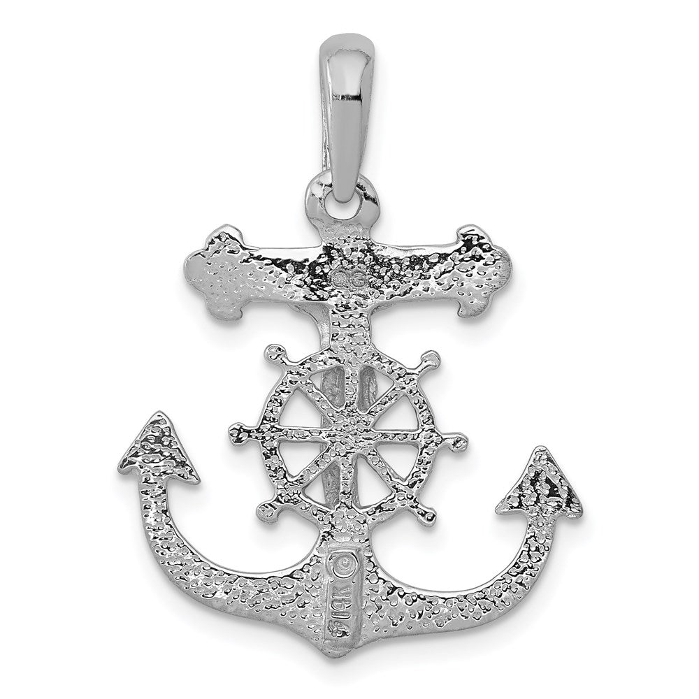 14k White Gold Mariner's Crucifix Pendant