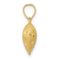 14K Polished and Satin Diamond-cut 3-D Puffed Heart Pendant