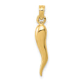 14k Medium 3D Italian Horn Pendant