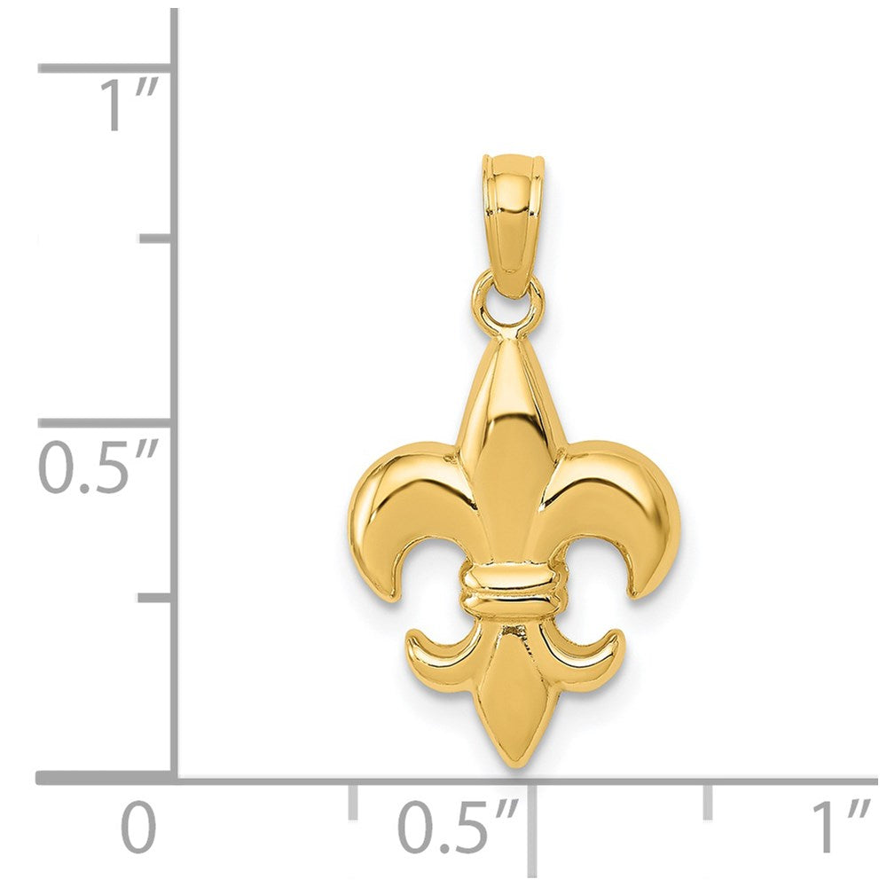 14k Small Fleur-De-Lis Pendant