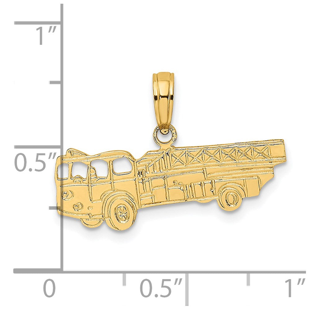 14k Fire Truck Charm