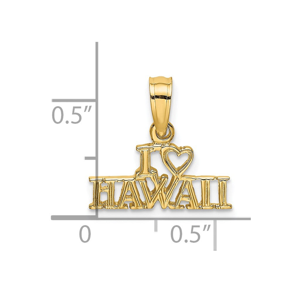 14k I HEART HAWAII Charm