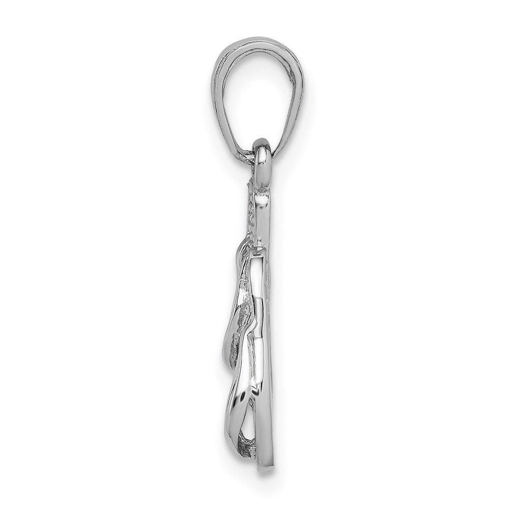 14k 3D White Gold Flip Flops Pendant