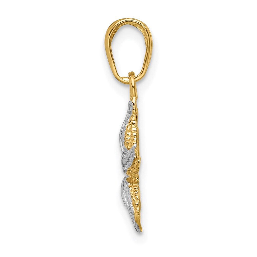 14k with White Rhodium Starfish Pendant