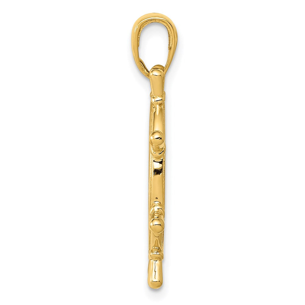 14K 3D Ships Wheel Pendant