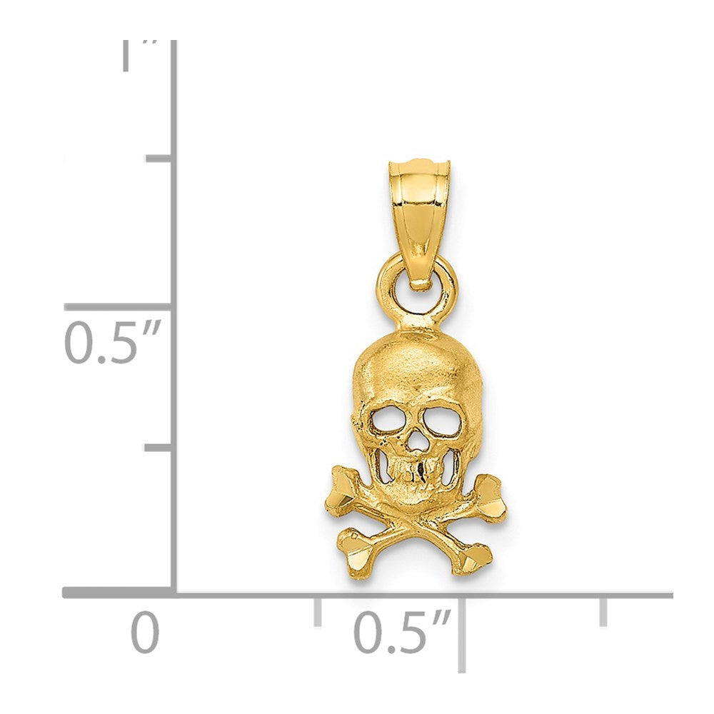14K Skull and Cross Bones Pendant
