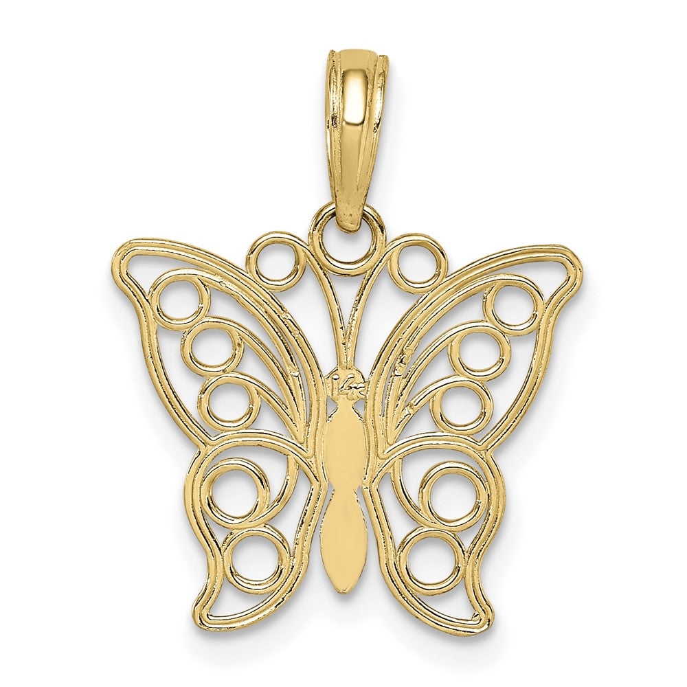 14K Cut-out Butterfly Large Pendant